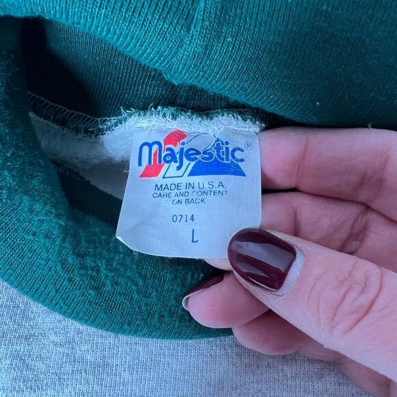 Vintage MFL Majestic Green Bay Packers Turtleneck Sweatshirt 90s LG Embroidered - Picture 7 of 10